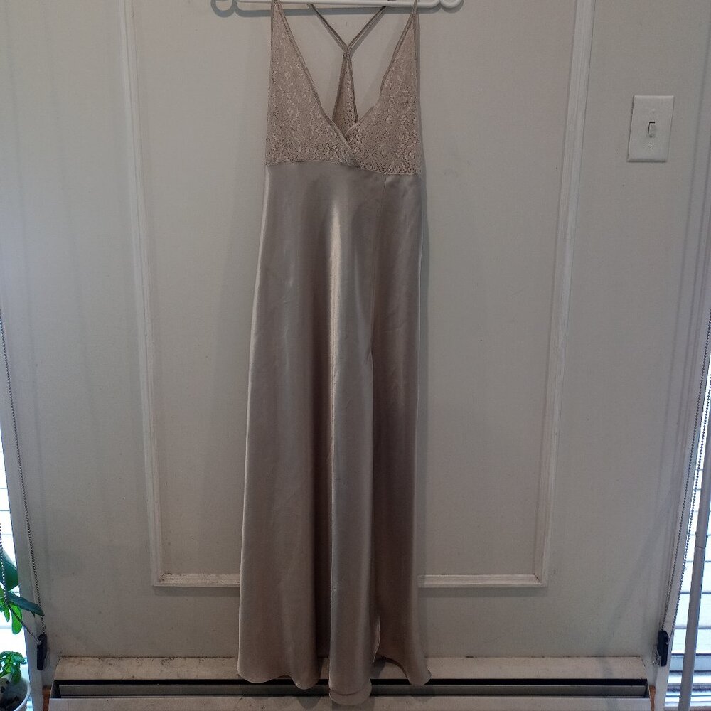 La Vie On Rose Vintage Champagne coloured long slip dress